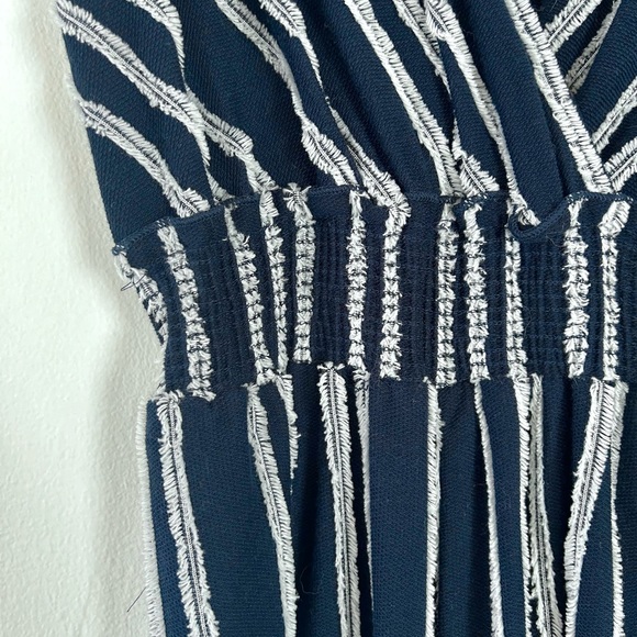 NEW W/ TAG Dolan Left Coast Collection Blue/White Textured Stripe Jumpsuit - XS - Picture 8 of 9